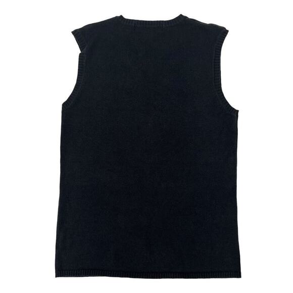 Vintage Lip Service Sweater Vest Black Embroidered Small - Picture 2 of 12